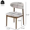 Christopher Knight Home Lyncon Fabric Upholstered Dining Chairs Set of 2, Wooden Dining Room Armless Chair, Curved Backrest Kitchen Side Chair, Beige+Walnut(Beige+walnut)