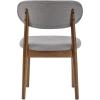 Christopher Knight Home Lyncon Fabric Upholstered Dining Chairs Set of 2, Wooden Dining Room Armless Chair, Curved Backrest Kitchen Side Chair, Beige+Walnut(Gray+walnut)