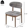 Christopher Knight Home Lyncon Fabric Upholstered Dining Chairs Set of 2, Wooden Dining Room Armless Chair, Curved Backrest Kitchen Side Chair, Beige+Walnut(Gray+walnut)