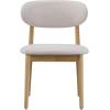 Christopher Knight Home Lyncon Fabric Upholstered Dining Chairs Set of 4, Wooden Dining Room Armless Chair, Curved Backrest Kitchen Side Chair, Gray+Walnut(Beige+natural)