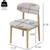Christopher Knight Home Lyncon Fabric Upholstered Dining Chairs Set of 4, Wooden Dining Room Armless Chair, Curved Backrest Kitchen Side Chair, Gray+Walnut(Beige+natural)