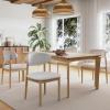 Christopher Knight Home Lyncon Fabric Upholstered Dining Chairs Set of 4, Wooden Dining Room Armless Chair, Curved Backrest Kitchen Side Chair, Gray+Walnut(Beige+natural)
