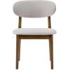 Christopher Knight Home Lyncon Fabric Upholstered Dining Chairs Set of 4, Wooden Dining Room Armless Chair, Curved Backrest Kitchen Side Chair, Gray+Walnut(Beige+walnut)