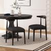 Christopher Knight Home Mika Fabric Upholstered Dining Chairs Set of 2, Wooden Dining Room Armless Chair, Curved Backrest Kitchen Side Chair, Black(Black)