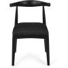 Christopher Knight Home Mika Fabric Upholstered Dining Chairs Set of 2, Wooden Dining Room Armless Chair, Curved Backrest Kitchen Side Chair, Black(Black)