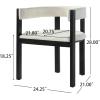 Christopher Knight Home Modern Dining Arm Chairs Set of 2, Solid Rubberwood Dining Chairs with Barrel Cutout Back Cushioned Seat Supportive Backrest for Dining Room Kitchen, Beige and Black