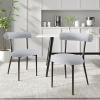 Christopher Knight Home Modern Dining Chair,Upholstered Accent Chair for Dining Room,Fabric Armchairs with Iron Legs (Set of 2), Light Gray(Light Gray)