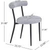 Christopher Knight Home Modern Dining Chair,Upholstered Accent Chair for Dining Room,Fabric Armchairs with Iron Legs (Set of 2), Light Gray(Light Gray)