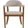 Christopher Knight Home Moren Upholstered Dining Chairs Set of 2, Sturdy Rubberwood Dining Chair with Armrest, Kitchen Chairs with Comfy Curved Backrest, Extra Seat for Dining Room, Beige + Walnut(Beige + Walnut)