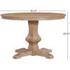 Christopher Knight Home Mundo Round Dining Table for 4, Rustic Wooden Kitchen Table with Pedestal Base, Circle Farmhouse Dinner Furniture for Dining Room, Kitchen, Living Room, Light Natural