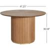 Christopher Knight Home Nalinga Modern Round Dining Room Table for 4, Wooden Round Kitchen Table with Pedestal Base, Space-Saving Dining Table, Ideal for Restaurant/Family Gatherings, Walnut(Natural)
