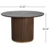 Christopher Knight Home Nalinga Modern Round Dining Room Table for 4, Wooden Round Kitchen Table with Pedestal Base, Space-Saving Dining Table, Ideal for Restaurant/Family Gatherings, Walnut(Walnut)