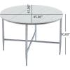 Christopher Knight Home Peyria Modern Dining Table for 4, Round Dining Room Table with Sintered Stone Top, Spacious Kitchen Table with Hand-Forged Hammered Iron Legs, Forged Pewter Gray(Forged Pewter Gray)