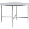 Christopher Knight Home Peyria Modern Dining Table for 4, Round Dining Room Table with Sintered Stone Top, Spacious Kitchen Table with Hand-Forged Hammered Iron Legs, Forged Pewter Gray(Forged Pewter Gray)