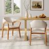 Christopher Knight Home Peys Mid Century Modern Dining Chairs Set of 2, Dining Chair with Chenille Upholstery, Wooden Kitchen Chairs with Curved Backrest, Extra Seat for Dining Room, Oatmeal + Teak(Beige + Teak)