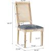 Christopher Knight Home Powell French Country Indoor Dining Chairs Set of 2, Wooden Dining Room Chair with Cane Backrest, High Back Kitchen Seat, Fabric Upholstered Armless Chair, Beige+Walnut(Blue Grey)