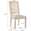 Christopher Knight Home Powell French Country Indoor Dining Chairs Set of 2, Wooden Dining Room Chair with Cane Backrest, High Back Kitchen Seat, Fabric Upholstered Armless Chair, Beige+Walnut(Grey)