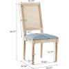 Christopher Knight Home Powell French Country Indoor Dining Chairs Set of 2, Wooden Dining Room Chair with Cane Backrest, High Back Kitchen Seat, Fabric Upholstered Armless Chair, Beige+Walnut(Slate Blue)