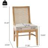 Christopher Knight Home Relinga French Country Upholstered Dining Chairs Set of 2, Wooden Dining Room Armless Chair with Cane Backrest, High Back Kitchen Side Chair, Beige+Natural(Beige+natural)