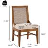 Christopher Knight Home Relinga French Country Upholstered Dining Chairs Set of 2, Wooden Dining Room Armless Chair with Cane Backrest, High Back Kitchen Side Chair, Beige+Natural(Beige+walnut)