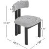 Christopher Knight Home Rumble Upholstered Dining Chairs Set of 4, Armless Kitchen Dining Room Chairs with H Shape Metal Legs, Curved Backrest Kitchen Side Chairs with Wood-Like Frame, Black + White(Black + White)