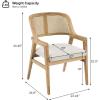 Christopher Knight Home Scout Dining Chairs Set of 2, Modern Dining Chair with Fabric Upholstery, Rubberwood Frame Kitchen Arm Chairs with Cane Webbing Back, Extra Seat for Dining Room, Beige+Walnut(Beige+natural)