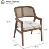 Christopher Knight Home Scout Dining Chairs Set of 2, Modern Dining Chair with Fabric Upholstery, Rubberwood Frame Kitchen Arm Chairs with Cane Webbing Back, Extra Seat for Dining Room, Beige+Walnut(Beige+walnut)