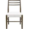 Christopher Knight Home Set of 2 Edina Farmhouse/Country Fabric Upholstered Dining Chairs, Rubberwood Frame, Ladder Backrest, Kitchen Armless Side Chair Chair,Thick Cushion, Milky White+Walnut(Milky White+walnut)