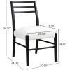 Christopher Knight Home Set of 2 Edina Farmhouse/Country Fabric Upholstered Dining Chairs, Rubberwood Frame, Ladder Backrest, Kitchen Armless Side Chair Chair,Thick Cushion, Milky White+Walnut(White Beige+black)