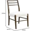 Christopher Knight Home Set of 2 Edina Farmhouse/Country Fabric Upholstered Dining Chairs, Rubberwood Frame, Ladder Backrest, Kitchen Armless Side Chair Chair,Thick Cushion, Milky White+Walnut(Milky White+walnut)