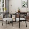 Christopher Knight Home Set of 2 Edina Farmhouse/Country Fabric Upholstered Dining Chairs, Rubberwood Frame, Ladder Backrest, Kitchen Armless Side Chair Chair,Thick Cushion, Milky White+Walnut(White Beige+black)