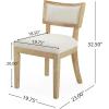 Christopher Knight Home Set of 2 Indoor Fabric Upholstered Armless Dining Chairs with Rubberwood Legs and King Louis Back, Wood Frame Soft Chairs for Dining Room/Kitchen, Restaurant, Natural and Beige