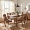 Christopher Knight Home Spone 7-Piece Dining Table Set for 6, Wooden Extendable Dining Room Table Set for 4-6 People, Upholstered Dining Chairs Set with Cane Webbing, Beige + Brown + Walnut
