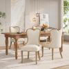 Christopher Knight Home Tako Sturdy Rubberwood Dining Chairs Set of 4, Wingback Upholstered Armchair Set of 4 with Sculpted Legs, Comfy Dining Room Chairs with Heart-Inspired Back, Natural