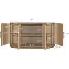 Christopher Knight Home Tian Modern Wooden Kitchen Sideboard Cabinet with Metal Handles, Living Room Storage Cabinet with Shelves, Spacious Dining Room Cupboard with 4 Doors, Curved Form, Natural(Natural)