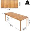 Christopher Knight Home Visola 79″ Farmhouse Patio Acacia Wood Dining Table, Indoor and Outdoor Dining Room Table for 8 Persons, Rectangular Dining Table for Backyard/Garden, Light Teak(Teak)
