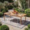 Christopher Knight Home Visola 79″ Farmhouse Patio Acacia Wood Dining Table, Indoor and Outdoor Dining Room Table for 8 Persons, Rectangular Dining Table for Backyard/Garden, Light Teak(Teak)