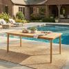 Christopher Knight Home Visola 79″ Farmhouse Patio Acacia Wood Dining Table, Indoor and Outdoor Dining Room Table for 8 Persons, Rectangular Dining Table for Backyard/Garden, Light Teak(Light Teak)