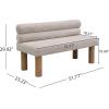 Christopher Knight Home Wally Fabric Upholstered Dining Bench, Long Dining Room Chair, Wooden Entryway Bench, Bedroom End of Bed Bench, Yellow+Natural(Light Gray+natural)