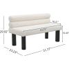 Christopher Knight Home Wally Fabric Upholstered Dining Bench, Long Dining Room Chair, Wooden Entryway Bench, Bedroom End of Bed Bench, Yellow+Natural(Milky White+black)
