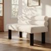 Christopher Knight Home Wally Fabric Upholstered Dining Bench, Long Dining Room Chair, Wooden Entryway Bench, Bedroom End of Bed Bench, Yellow+Natural(Milky White+black)