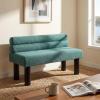 Christopher Knight Home Wally Fabric Upholstered Dining Bench, Long Dining Room Chair, Wooden Entryway Bench, Bedroom End of Bed Bench, Yellow+Natural(Teal Green+black)