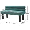 Christopher Knight Home Wally Fabric Upholstered Dining Bench, Long Dining Room Chair, Wooden Entryway Bench, Bedroom End of Bed Bench, Yellow+Natural(Teal Green+black)