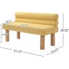 Christopher Knight Home Wally Fabric Upholstered Dining Bench, Long Dining Room Chair, Wooden Entryway Bench, Bedroom End of Bed Bench, Yellow+Natural(Yellow+natural)