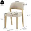 Christopher Knight Home Yaki Modern Upholstered Dining Chair Set of 4, Curved Backrest Kitchen Side Chair, Wooden Armless Dining Room Chair, Extra Seat for Living Room, Natural + Beige