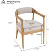Christopher Knight Home Zahen Upholstered Dining Chairs Set of 2, Sturdy Rubberwood Kitchen Chair Set with Armrest, Dinner Chair with Curved Backrest, Extra Seating for Dining Room, Beige + Natural