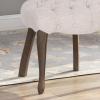 Great Deal Furniture Case Tufted Dining Chair with Cabriole Legs (Set of 2), Beige and Brown WashFinish