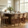 Christopher Knight Home Caitlyn Counter Height Bar Stools Set of 4, PU Leather Bar Stool for Kitchen Island, Wooden Dining Room Chair, Counter Stool with Footrest, Light Brown+Walnut(Light Brown+walnut)