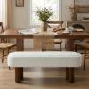 Christopher Knight Home Damas Boucle Upholstered Dining Bench, Wooden Entryway Bench, Long Sofa Footstool for Living Room, Bedroom End of Bed Bench, Khaki+Walnut(Milky White+walnut)