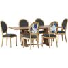 Christopher Knight Home Derring 7 Piece Dining Set – Dark Gray/Floral Print/Natural